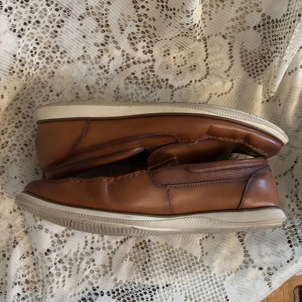 Florsheim Talladega Men's US 13 M Cognac Brown Venetian Leather Loafer Shoes